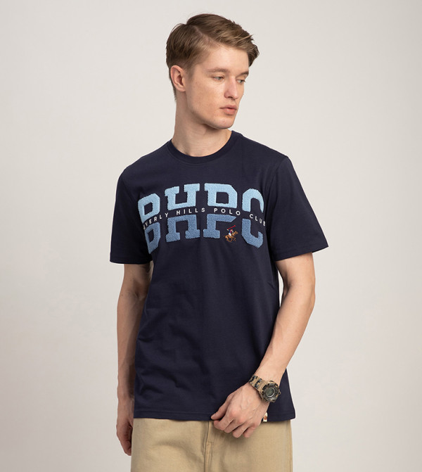 Logo Appliqued Crew Neck T-Shirt