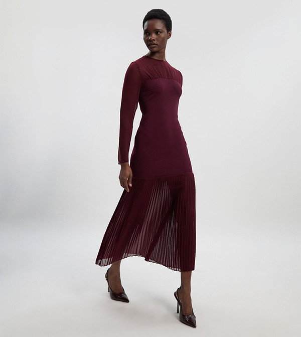 Figure Form Woven Bandage Knit Midi Dress