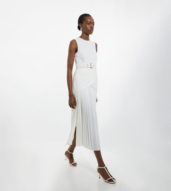 فستان ميداكسي بليسيه جيرسي بونتي جورجيت