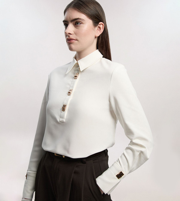 Gold Clasp Techno Cotton Woven Shirt