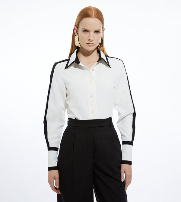 Color Block Twill Woven Shirt