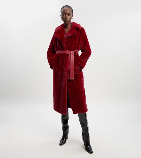 Faux Fur Long Sleeves Coat