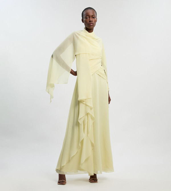 Buy Karen Millen Crinkle Cross Front Georgette Woven Maxi Dress In
