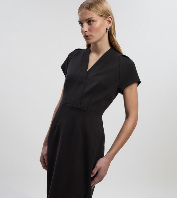 Structured Crepe Forever Pencil Midi Dress