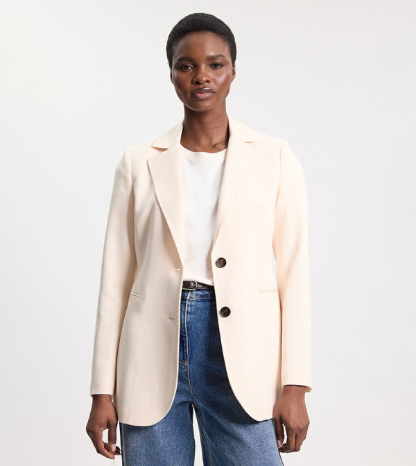 Tencel Blend Tailored Single Breasted Blazer