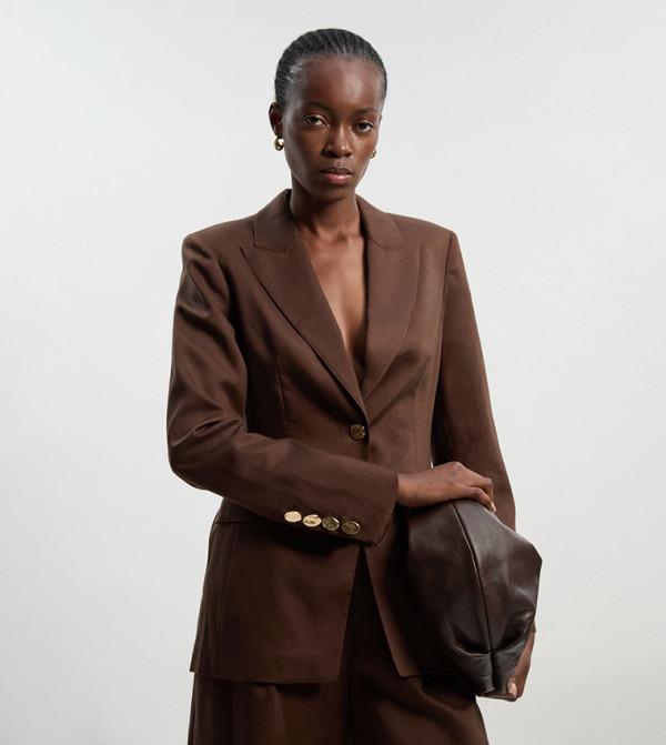 Tailored Linen Single Breasted Blazer