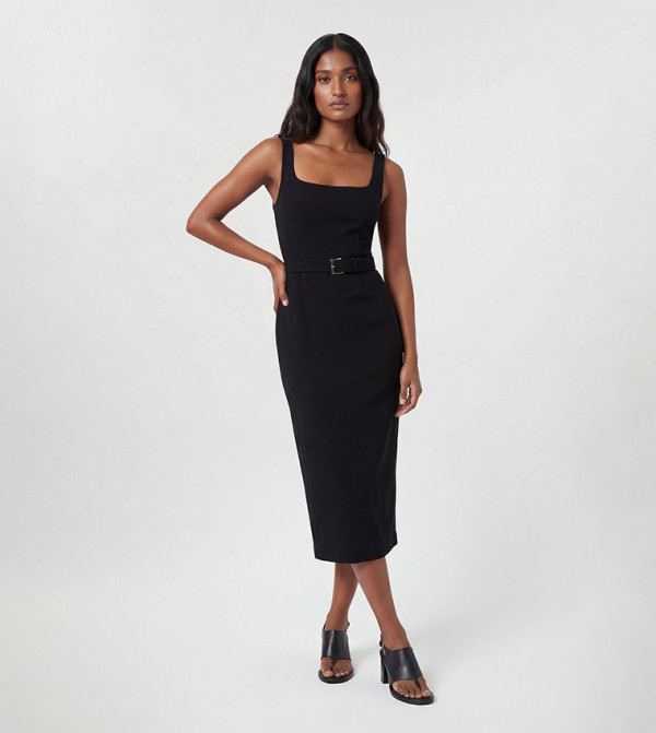 calvin klein black dresses Midi Dress Dress With Pearl Neckline Calvin Klein Sleeveless V-neck Midi Dress Color:Candy_Pink Introducing the Elsa in earthy neutrals s-m Made from a black