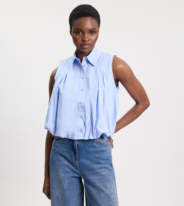 قميص سادة بدون كم