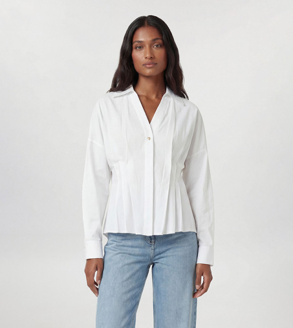 قميص بكم طويل بكسرات