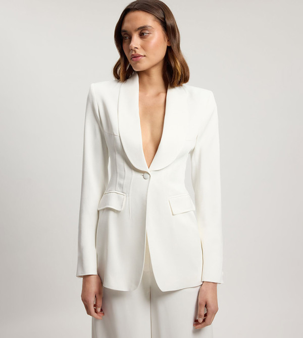 Structured Satin Viscose Tailored Blazer