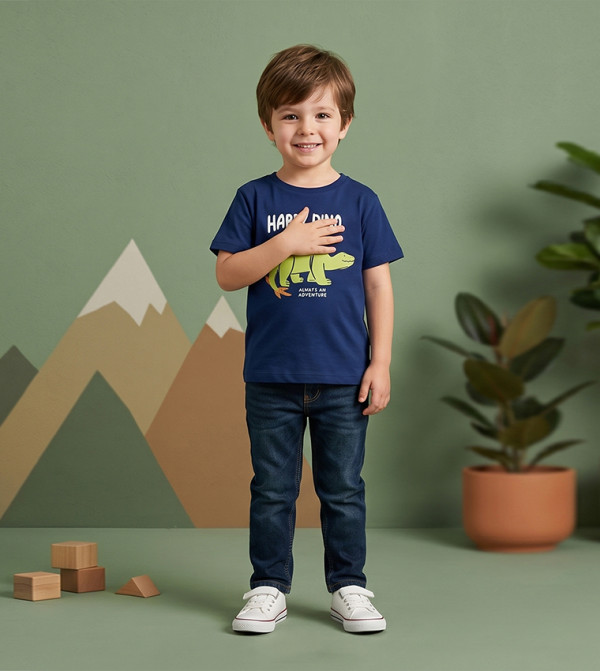 Dinosaur Graphic Print Short Sleeve T-shirt