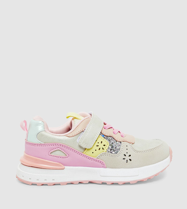 Color Block Velcro Closure Sneakers
