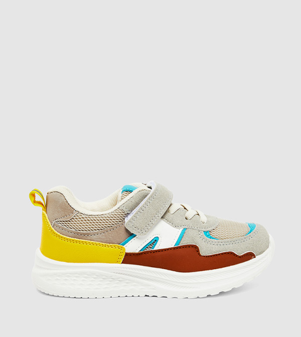 Color Block Velcro Closure Sneakers