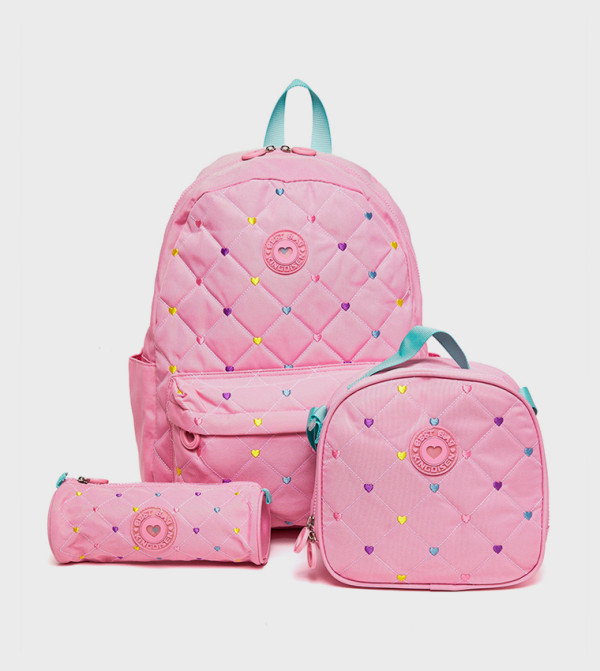 3 Piece Quilted Backpack Set