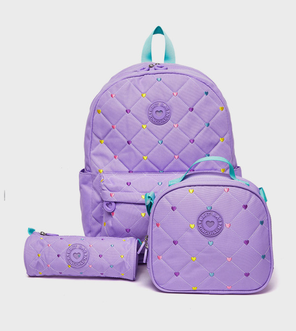3 Piece Quilted Backpack Set