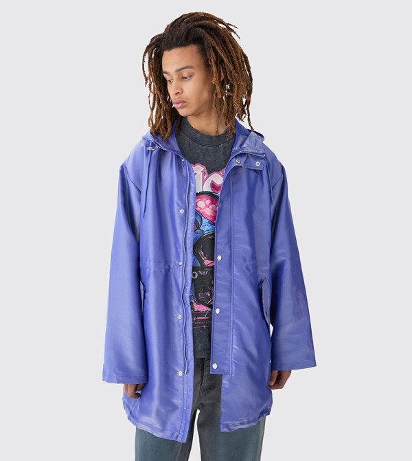 Liquid Metallic Hooded Jacket