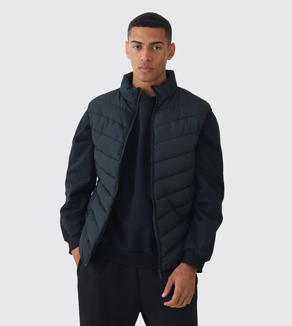 Quilted Zip-Through Funnel Neck Gilet