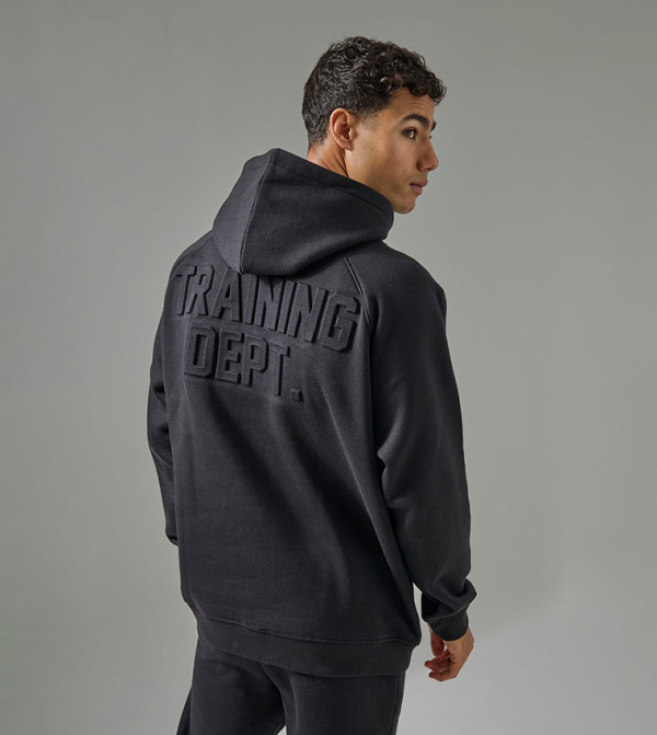 Embossed Long Sleeves Oversized Hoodie