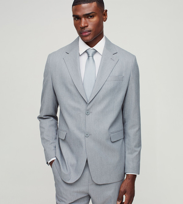 Textured Long Sleeves Oversized Blazer