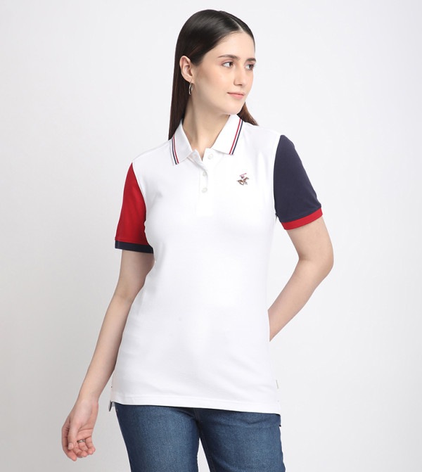 Color Block Short Sleeves Polo T-Shirt