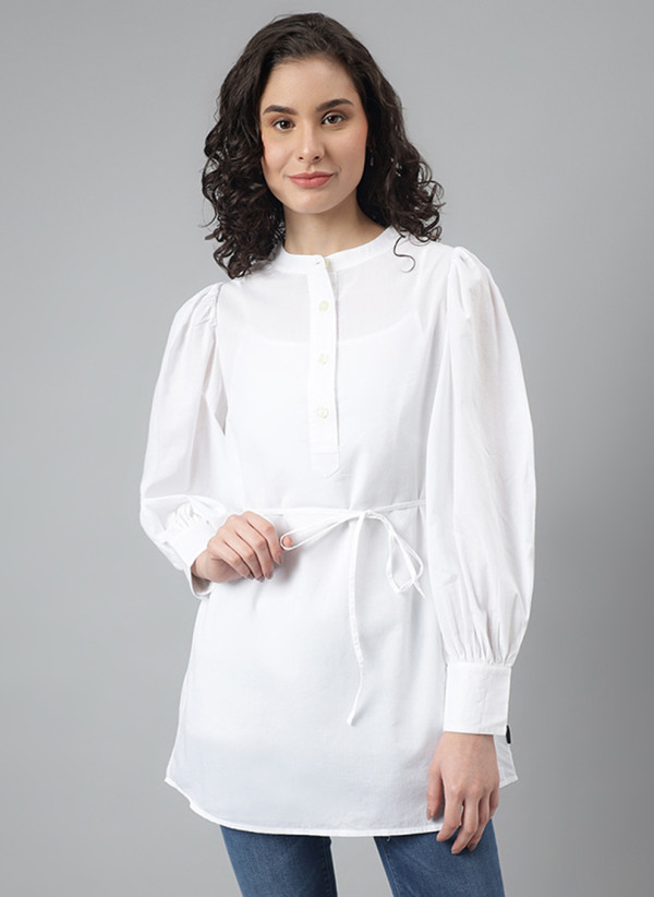 Belted Long Sleeves Top