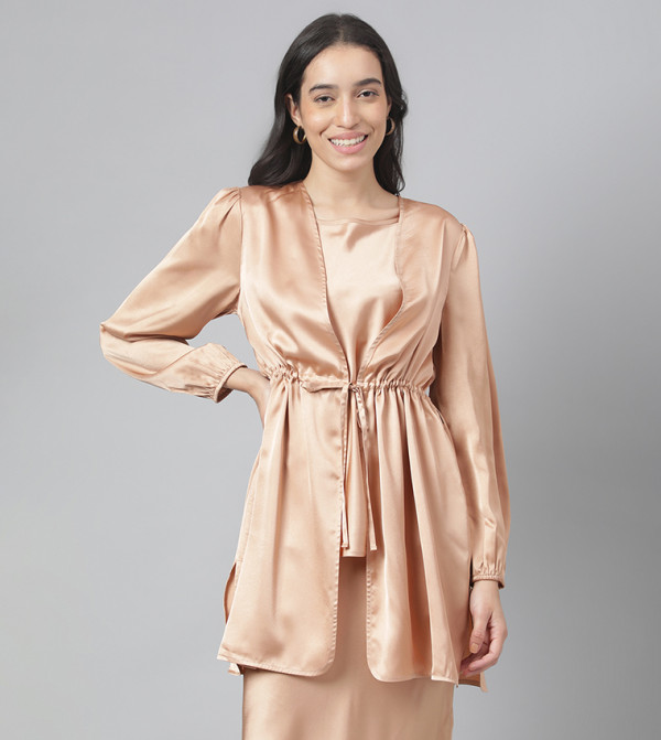 Cocoon Silk Drawstring Waist Top