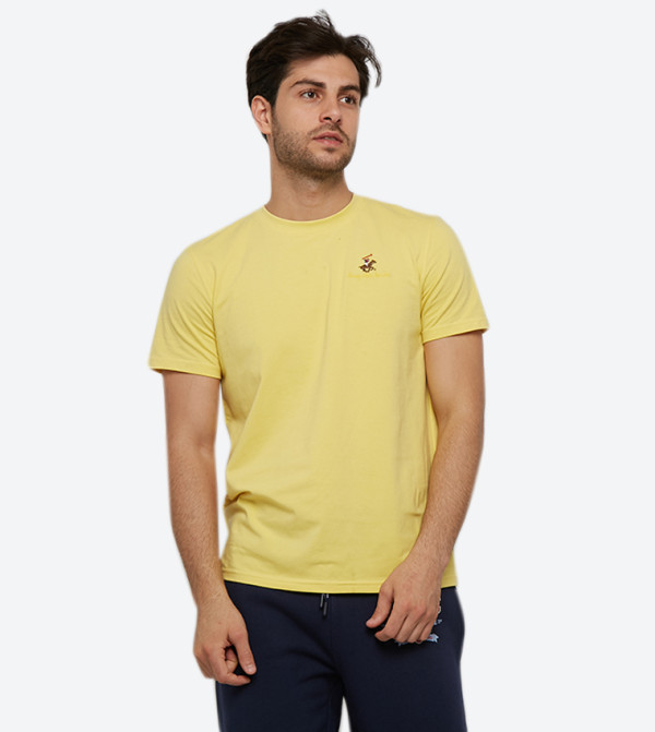 Logo Embroidered Initials Crew Neck T-Shirt