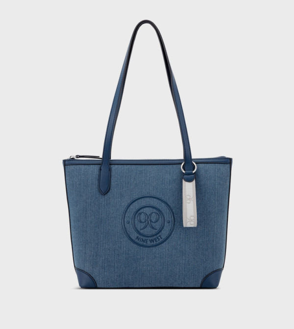 Logo Detail Denim Tote Bag