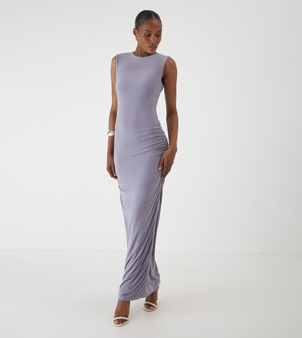 Crew Neck Sleeveless Maxi Dress