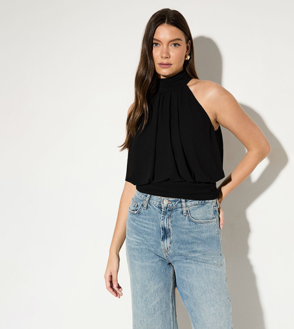 Premium Chiffon Scarf Neck Top