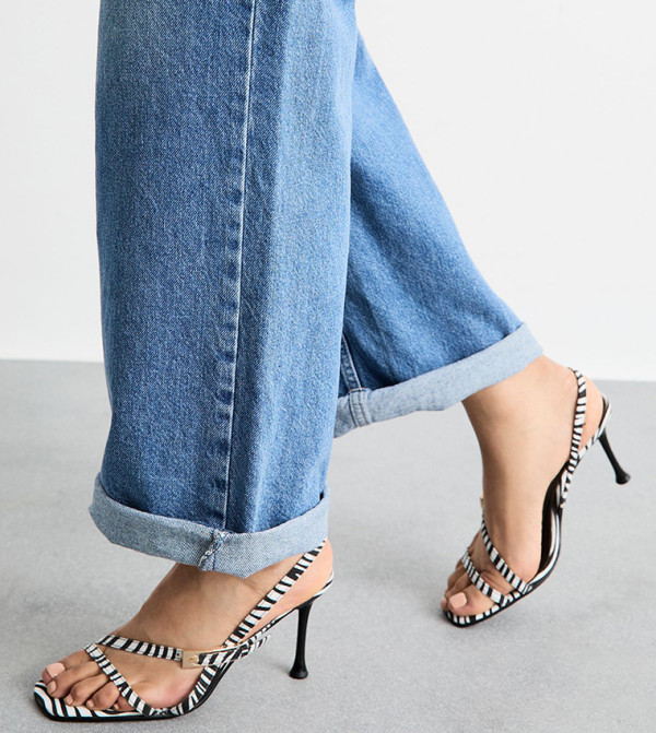 Printed Strappy Heel Sandals