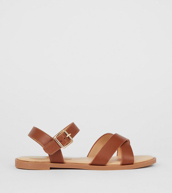 Florence Cross Strap Flat Sandals
