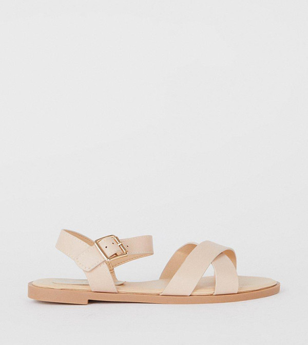 Wide Fit Florence Cross Strap Flat Sandals