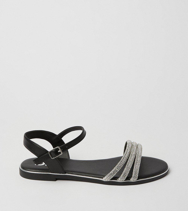 Wide Fit Fern Embellished Flat Sandals