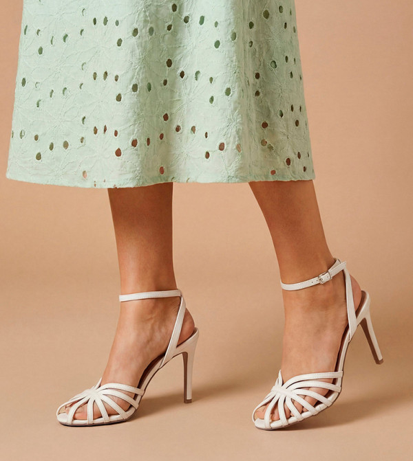 Davey Faux Leather Caged Front High Heel Stiletto Pumps