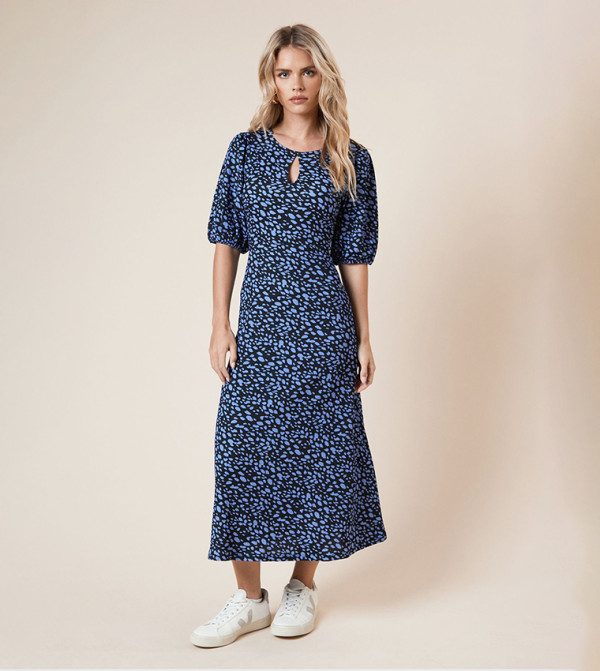 فستان ميدي بياقة هالتر للمقاسات الصغيرة 