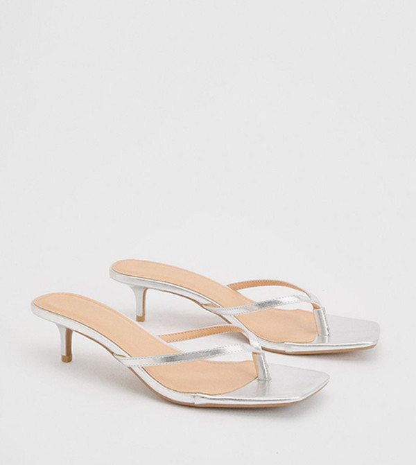 Catriona Faux Leather Kitten Heel Sandals