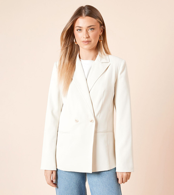Seam Front Detail Long Sleeves Blazer