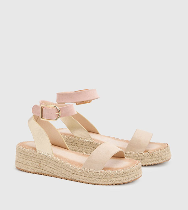 Riva Faux Suede Strap Espadrille Wedge Sandals