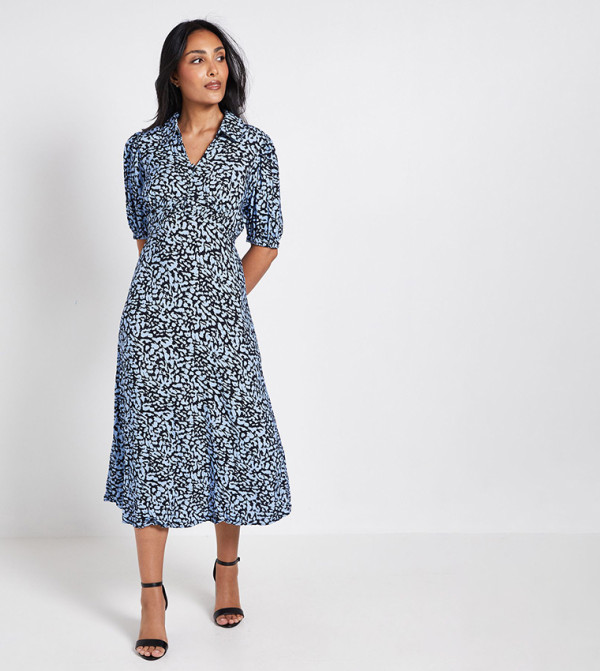 فستان ميدي كم باف بقبة للمقاسات الصغيرة