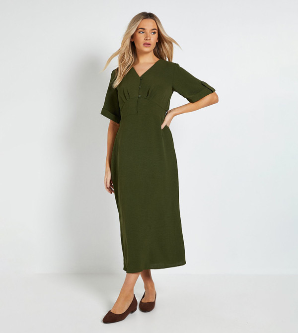 فستان ميدي بظهر مزموم