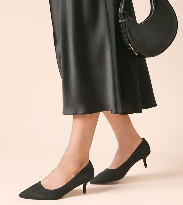 Dove Faux Suede Kitten Heel Pumps