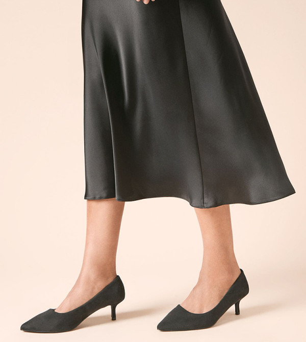 Wide Fit Dove Faux Suede Kitten Heel Pumps