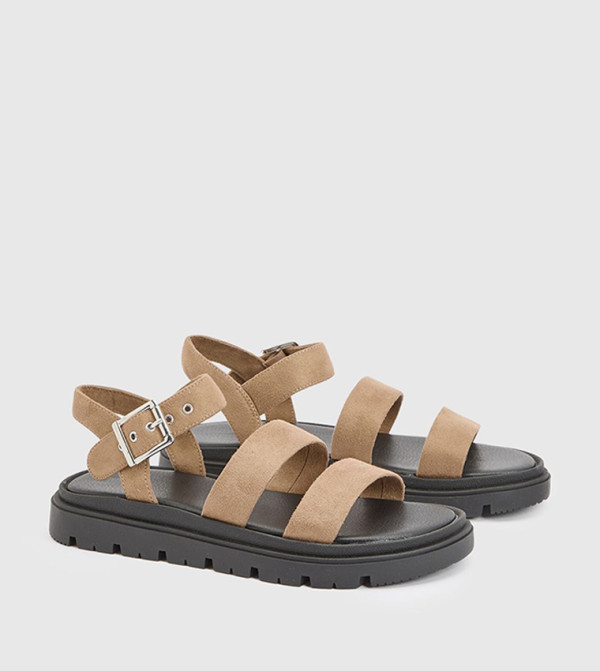 Mara Faux Suede Strappy Footbed Sandals