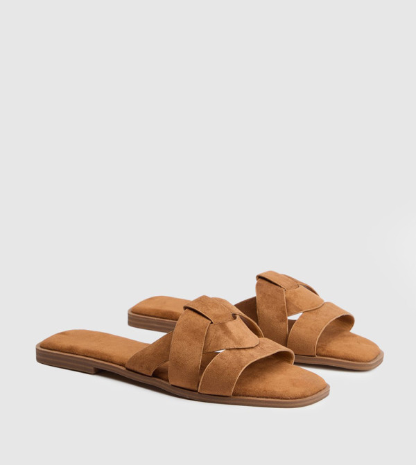 Farah Faux Suede Strappy Flat Sandals