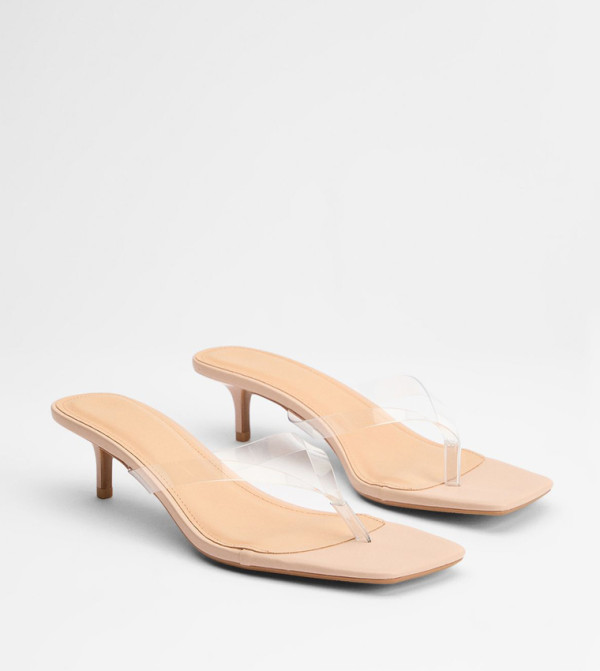 Catriona Vinyl Toe Post Kitten Heel Sandals