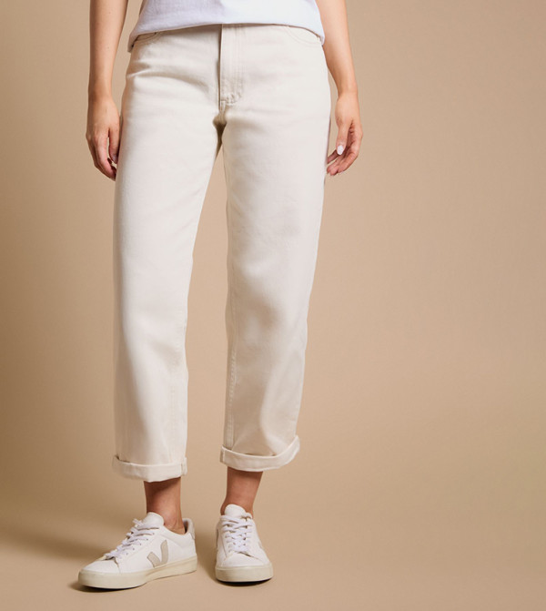 Ankle Grazer Fold Up Boyfriends Fit Jeans