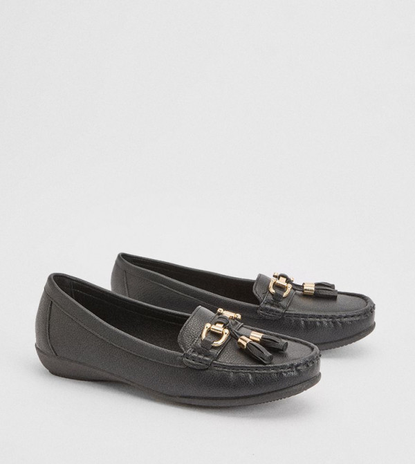 Betty Faux Leather Snaffle Detail Tassel Comfort Loafers