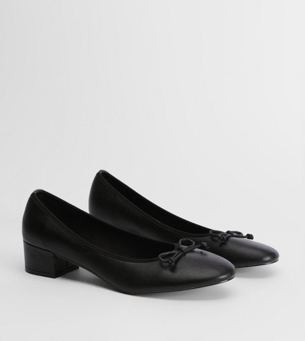 Barrie Faux Leather Block Heel Pumps