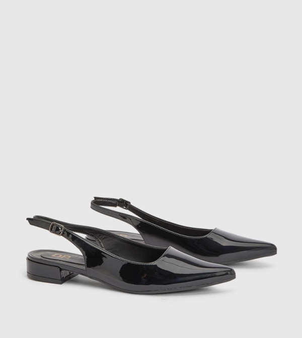Jerry Faux Leather Slingback Pointed Flat Shoes